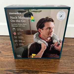 Homedics Gray Cordless Neck Massager with Heat - New in box